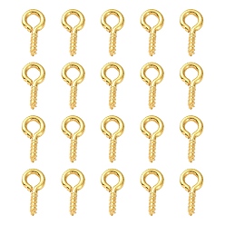 Golden Iron Screw Eye Pin Peg Bails, For Half Drilled Beads, Golden, 10x5x1.2mm, Hole: 2.8mm