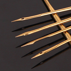 Oro Agujas antisalto para máquina de coser de tela elástica de aleación, agujas de coser tela elastica, dorado, 37.7 mm, 10 unidades / bolsa