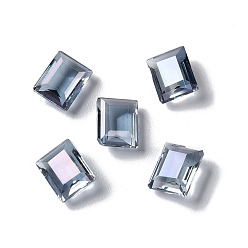AceroAzul Cabujones de diamantes de imitación de vidrio transparente, facetados, Rectángulo, señaló hacia atrás, acero azul, 10x8x4.5 mm