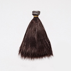 Brun De Noix De Coco Cheveux longs et raides en mohair imité poupée perruque cheveux, pour les filles de bricolage accessoires de fabrication de bjd, brun coco, 150~1000mm