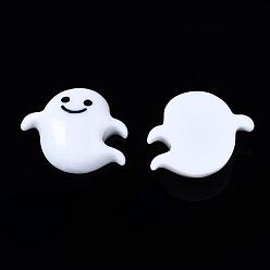 White Resin Cabochons, Ghost, Halloween, White, 22x25x7mm