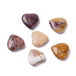 Mokaite Pierre d'amour coeur mookaite naturel, pierre de palme de poche pour équilibrer le reiki, 20~20.5x20~20.5x6~7.5mm