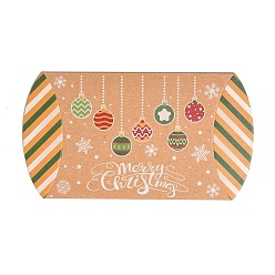 Colorful Christmas Theme Cardboard Candy Pillow Boxes, Cartoon Bell Candy Snack Gift Box, Colorful, Fold: 7.3x11.9x2.6cm