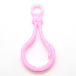 Pink Bulb Shaped Plastic Lobster Keychain Clasp Findings, Pink, 51x25x3mm