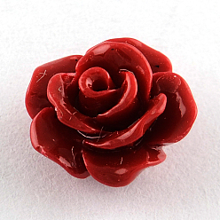FireBrick Dyed Flower Synthetical Coral Beads, FireBrick, 10x7mm, Hole: 1mm