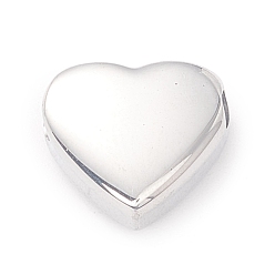 Stainless Steel Color 304 Stainless Steel Beads, Heart, Stainless Steel Color, 11x12x5mm, Hole: 2mm