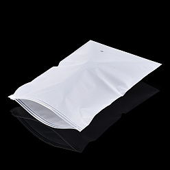 Blanc Sacs de rangement à fermeture éclair pour bijoux en pe givré, pochettes portables pour organisateur de bijoux, rectangle, blanc, 30.5x21.7x0.02 cm