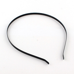 Black Electrophoresis Hair Accessories Iron Hair Band Findings, Black, 120~125mm