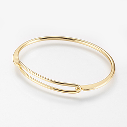 Real 18K Gold Plated Brass Bangles, Real 18K Gold Plated, 2 inchx2-3/8 inch(49x61mm)