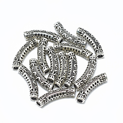 Antique Silver Thailand 925 Sterling Silver Tube Beads, Antique Silver, 22x4.5mm, Hole: 2.5mm