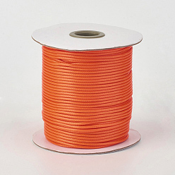Dark Orange Eco-Friendly Korean Waxed Polyester Cord, Dark Orange, 3mm, about 41.01~41.56 Yards(37.5~38m)/Roll