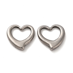 Stainless Steel Color Valentine's Day 304 Stainless Steel Linking Rings, Heart, Stainless Steel Color, 17x17x3.5mm, Inner Diameter: 7x11.5mm