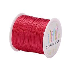 Roja Hilo de nylon, cordón de satén de cola de rata, rojo, 1.0 mm, aproximadamente 76.55 yardas (70 m) / rollo