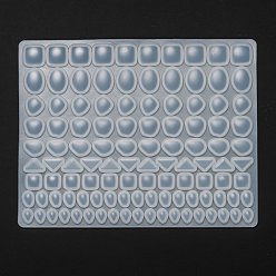 Белый Силиконовые формы, для подставок под мозаику своими руками, изготовление изделий из уф-смолы и эпоксидной смолы, разнообразные, белые, 118x150x4.5 мм, внутренний диаметр: 7~15x4~12 мм