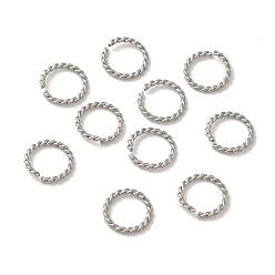 Color de Acero Inoxidable 304 de acero inoxidable anillos del salto abierto, espiral, color acero inoxidable, 8x1 mm, diámetro interior: 6 mm