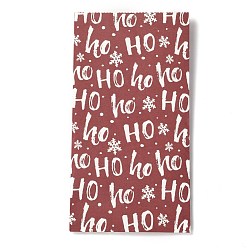 Mot Sacs en papier rectangle thème noël, pas de poignée, pour cadeau et emballage alimentaire, mot, 12x7.5x23 cm