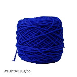 Azul Medio Hilo de algodón con leche de 190g y 8capas para alfombras con mechones, hilo amigurumi, hilo de ganchillo, para suéter sombrero calcetines mantas de bebé, azul medio, 5 mm