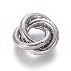 Нержавеющая Сталь Цвет 304 нержавеющей стали связывающий кольца, кольцо блокировки, для ожерелья делает, цвет нержавеющей стали, 14x12.5x4.5 мм, кольцо: 11x2 мм, внутренний диаметр: 7 мм