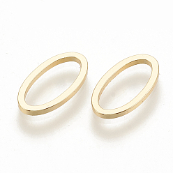 Real 18K Gold Plated Brass Linking Rings, Oval Ring, Nickel Free, Real 18K Gold Plated, 13x7x1mm, inner measure: 11x3mm
