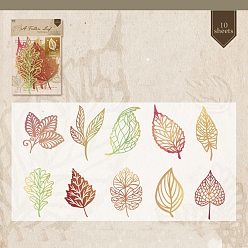 Color mezclado 10 piezas 10 estilos bloc de papel para álbum de recortes de hojas huecas con tema de otoño, para álbum de recortes de bricolaje, tarjeta de felicitación, documento de antecedentes, color mezclado, 110x92 mm, 1 pc / estilo