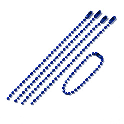 Синий Железные шариковые цепи, окрашенные распылением, цепочки тегов, синие, 117x2.5 мм