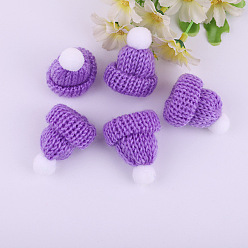 Púrpura Gorro de lana de muñeca de poliéster, para accesorios decorar muñeca, púrpura, 60x43x12.5 mm