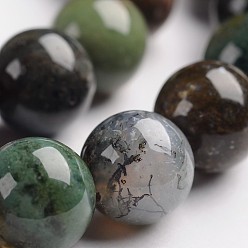 Indian Agate Round Natural Indian Agate Gemstone Bead Strands, 6mm, Hole: 1mm, about 65pcs/strand, 14.9 inch