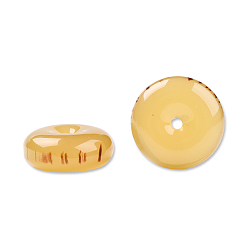 Light Khaki Resin Beads, Imitation Gemstone, Flat Round, Light Khaki, 25x10mm, Hole: 2.6~2.8mm