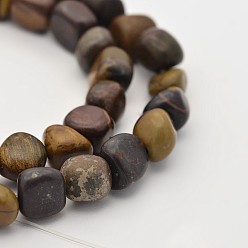 Chinese Writing Stone Natural Chinese Writing Stone Bead Strands, Tumbled Stone, 5~7x5~7mm, Hole: 1mm, about 15.7 inch
