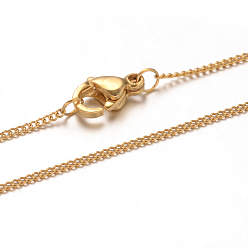 Oro Collares de cadena 304 de acero inoxidable trenzado, con cierre de langosta, dorado, 17.7 pulgada (45 cm), 1 mm