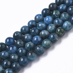 Apatite Natural Apatite Beads Strands, Round, Grade A, 7mm, Hole: 1mm, about 57pcs/strand, 15.16 inch(38.5cm)