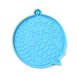 Turtle Moules en silicone pendentif thème océan diy, moules de résine, pour la résine UV, fabrication de bijoux en résine époxy, modèle de tortue de mer, 90x82x6mm, Trou: 1.8mm
