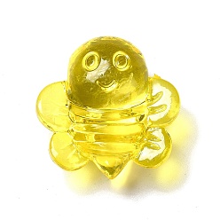 Jaune Perles acryliques transparentes, abeilles, jaune, 25.5x25x12.5mm, Trou: 2.5mm, environ160 pcs / 500 g