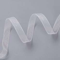 Blanc Ruban d'organza de nylon, blanc, 3/8 pouces (9~10 mm), 200yards / roll (182.88m / roll)