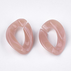 Rosy Brown Acrylic Linking Rings, Quick Link Connectors, For Curb Chains Making, Imitation Gemstone Style, Twist, Rosy Brown, 23x16.5x5.5mm, Hole: 11.5x6mm, about 580pcs/500g
