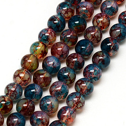 Bleu Dodger Cuisson perles de verre peintes brins, imitation opalite, ronde, Dodger bleu, 6mm, Trou: 1.3~1.6mm, Environ 133 pcs/chapelet, 31.4 pouce
