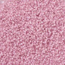 (RR643) Dyed Pink Silverlined Alabaster Миюки круглые бусины рокайль, японский бисер, 8/0, (rr 643) окрашенный в розовый цвет серебристый алебастр, 8/0, 3 мм, отверстие : 1 мм, Около 2111~2277 шт / 50 г