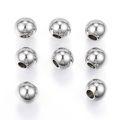 Color de Acero Inoxidable 304 de acero inoxidable perlas espaciadoras, plaza, color acero inoxidable, 5x5x0.8 mm, agujero: 1.2 mm