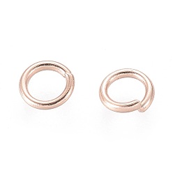 Oro Rosa 304 de acero inoxidable anillos del salto abierto, oro rosa, 21 calibre, 4x0.7 mm, diámetro interior: 3 mm