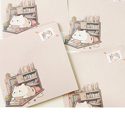 Бежевый Мультяшный квадрат с рисунком кота блокнот для заметок, наклейки с наклейками, для офисного школьного чтения, бежевые, 76x76 мм, 50 листы/книга