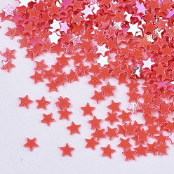 Red Ornament Accessories, PVC Plastic Paillette/Sequins Beads, AB Color Plated, Star, Red, 2.6x2.7x0.4mm, about 410000pcs/500g