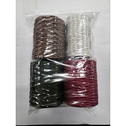 Mixed Color Handmade Iron Wire Paper Rattan & Iron Wire Paper Cords String, Woven Paper Rattan, Mixed Color, 2mm, 50m/roll, 4rolls/set
