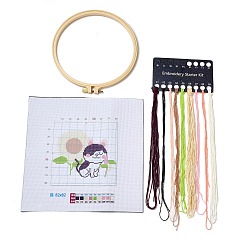 Cat Shape Cat Shape DIY Cross Stitch Beginner Kits, Stamped Cross Stitch Kit, Including Printed Fabric, Embroidery Thread & Needles, Embroidery Hoop, Instructions, 0.3~0.4mm, 9 colors