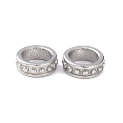 Plata Revestimiento iónico (ip) 304 perlas de acero inoxidable, anillo, plata, 8x3 mm, agujero: 6 mm