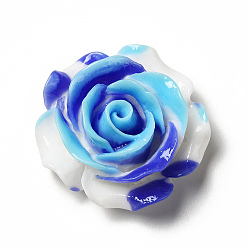 Azul de Medianoche Cabujones de resina opaca de color degradado, flor, azul medianoche, 28x28x12 mm