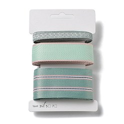 Pale Turquoise 9 Yards 3 Styles Polyester Ribbon, for DIY Handmade Craft, Hair Bowknots and Gift Decoration, Green Color Palette, Pale Turquoise, 3/8~1-5/8 inch(10~40mm) about 3 yards/style