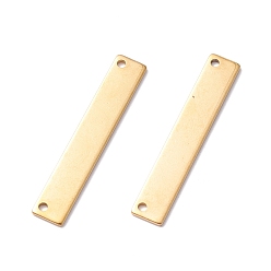 Golden Ion Plating(IP) 304 Stainless Steel Connector Charms, Rectangle, Golden, 35x6x1mm, Hole: 1.5mm