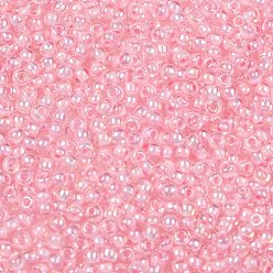 (780) Inside Color AB Crystal/Bubblegum Lined Круглые бусины toho, японский бисер, (780) внутри цвета ab кристалл / жевательная резинка на подкладке, 11/0, 2.2 мм, отверстие : 0.8 мм, Около 5555 шт / 50 г