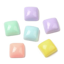 Square Cartoon Opaque Reisn Cabochons, for Jewelry Making, Mixed Color, Square, 11x11x6mm