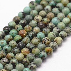 African Turquoise(Jasper) Natural African Turquoise(Jasper) Beads Strands, Round, 3mm, Hole: 0.5mm, about 125pcs/strand